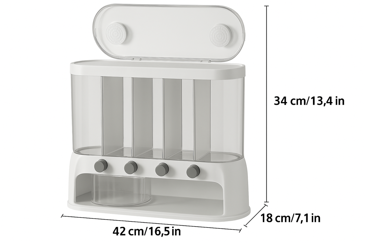 Multi-Compartment Kitchen Grain Storage Container