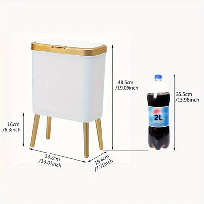 15L Modern Odour-Sealing Trash Can with Elevated Legs