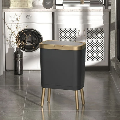 15L Modern Odour-Sealing Trash Can with Elevated Legs