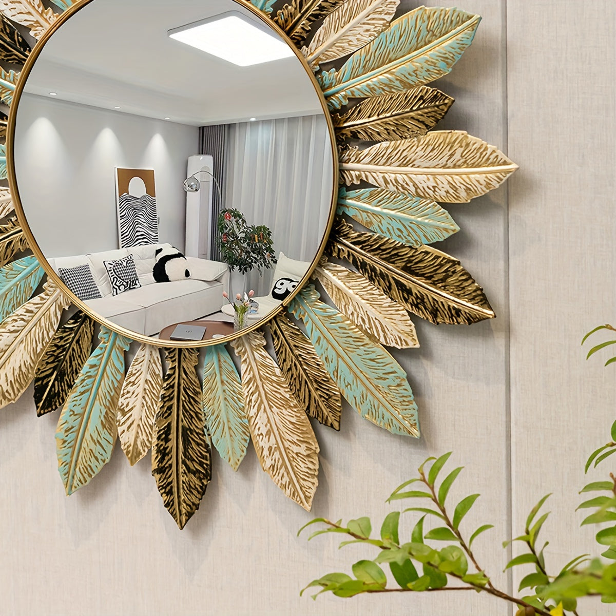 Bohemian Sunburst Metal Wall Mirror