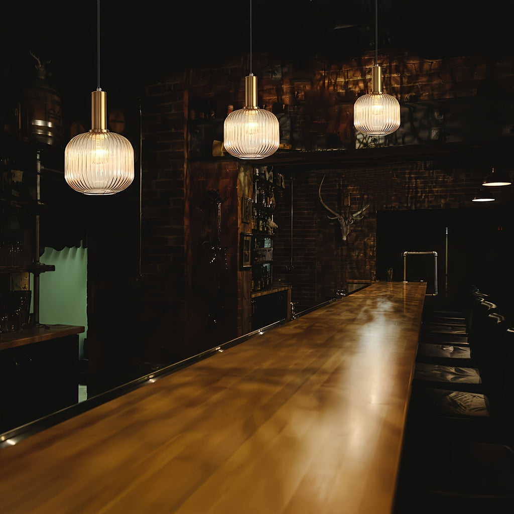 Modern Striped Glass Pendant Light