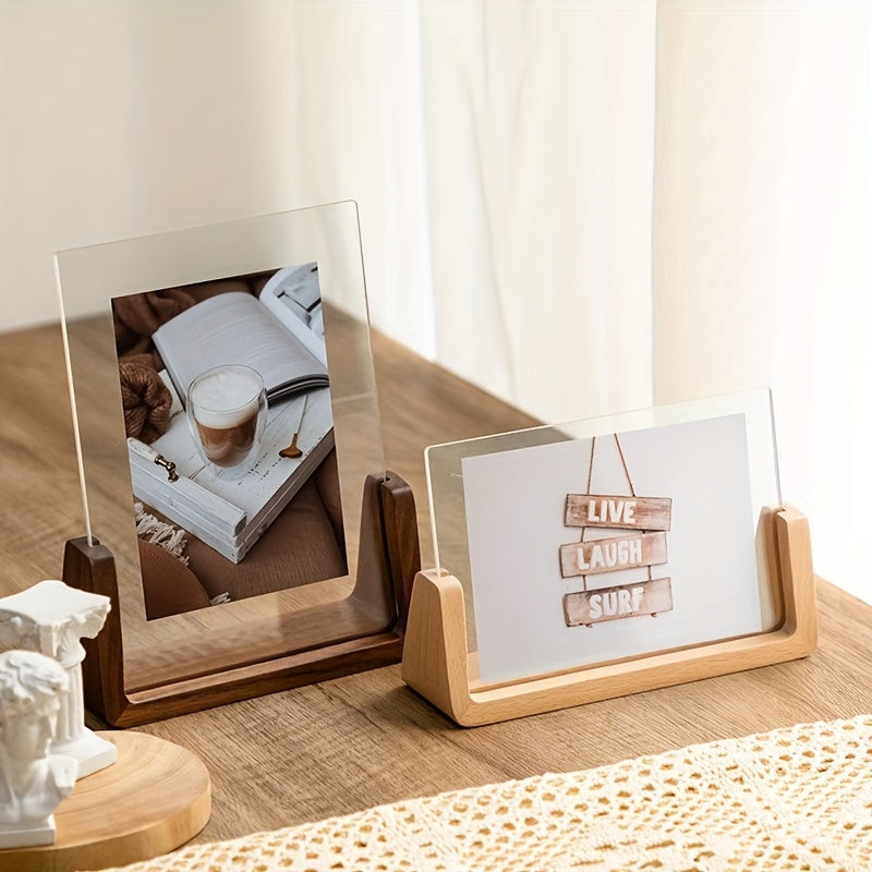 U-Shaped Acrylic & Wood Photo Frame