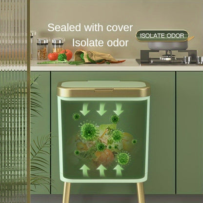 15L Modern Odour-Sealing Trash Can with Elevated Legs