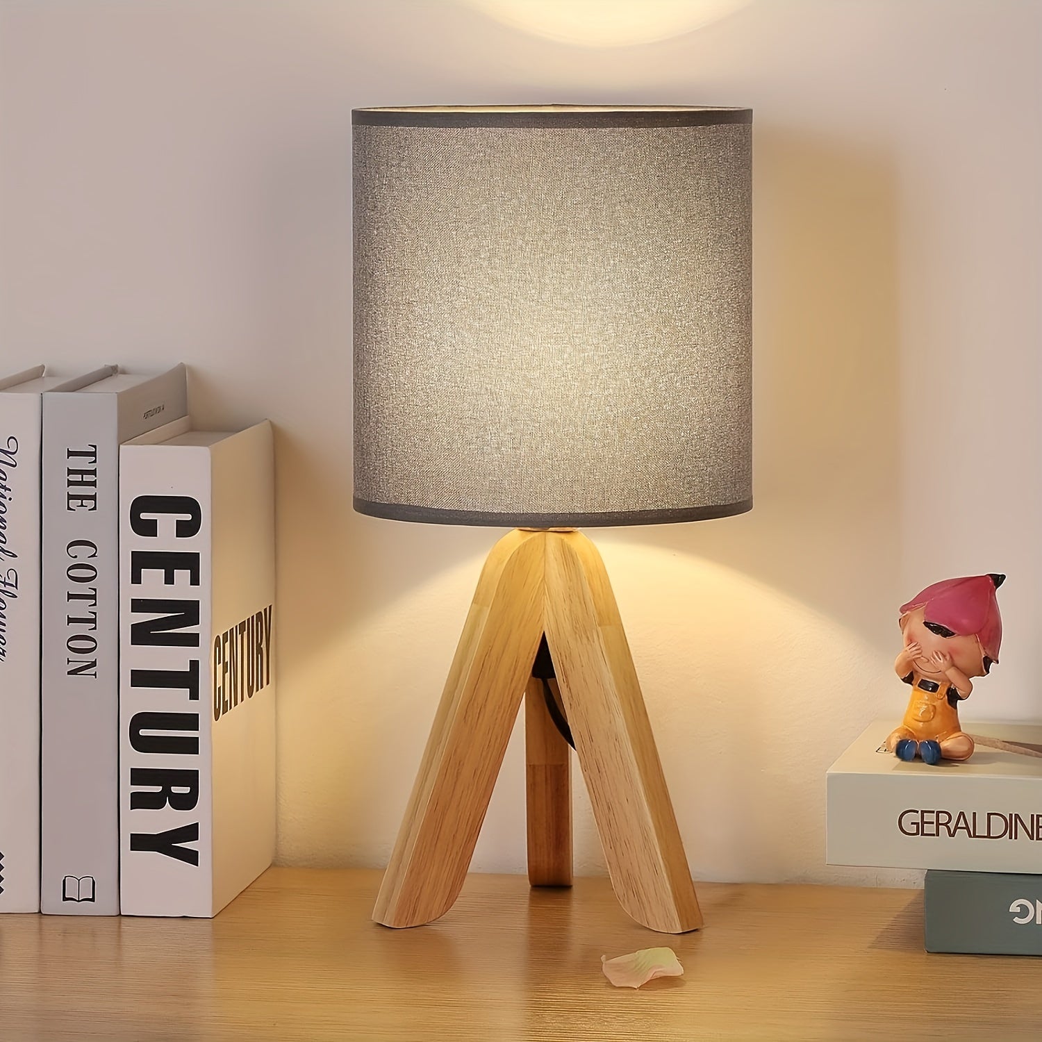 Nordic Wooden Tripod Table Lamp
