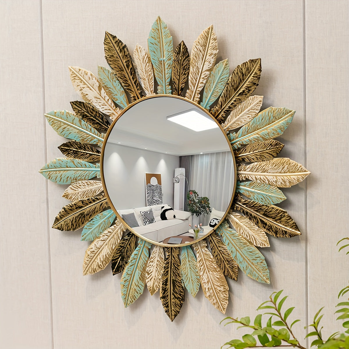 Bohemian Sunburst Metal Wall Mirror