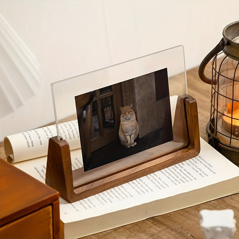 U-Shaped Acrylic & Wood Photo Frame