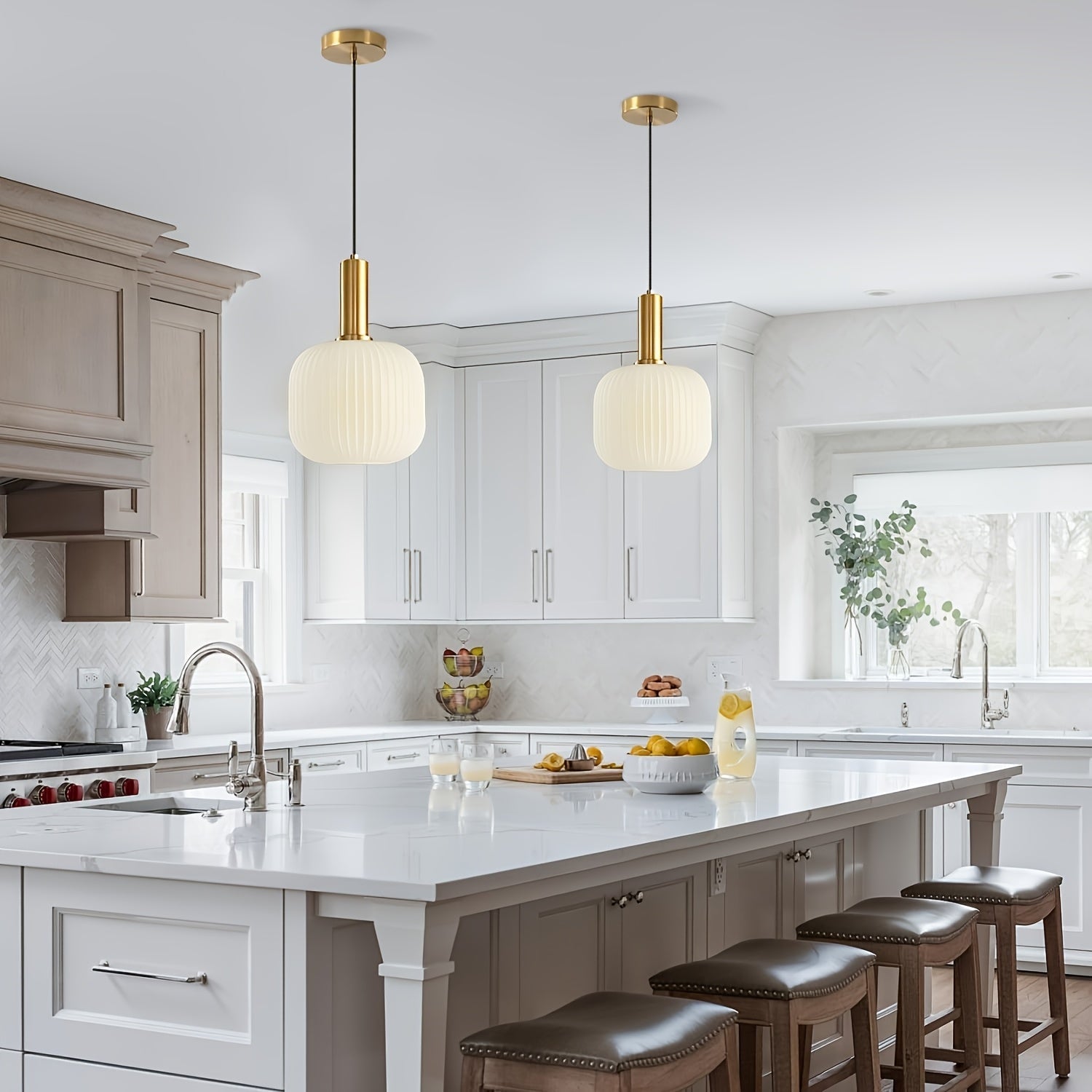 Modern Striped Glass Pendant Light