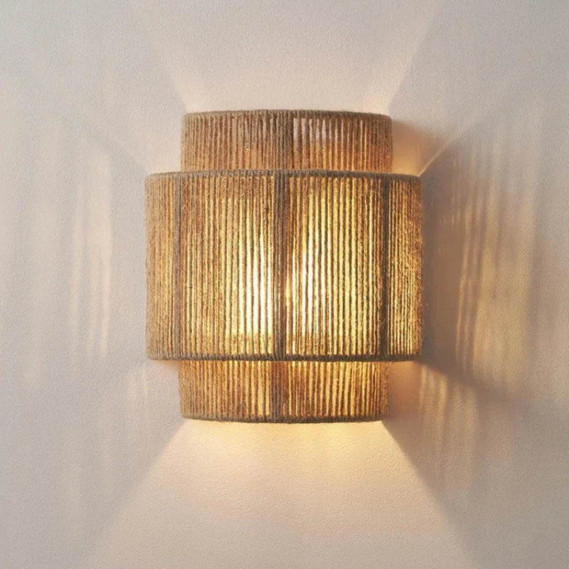 RattanGlow Wall Lamp