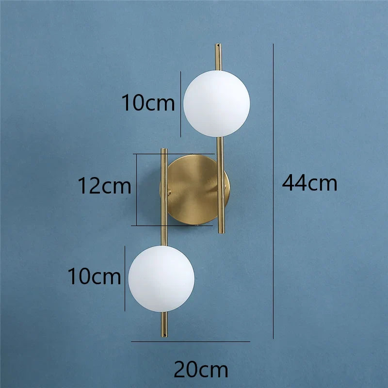 Astra Wall Light | Dual Globe Modern Gold Design