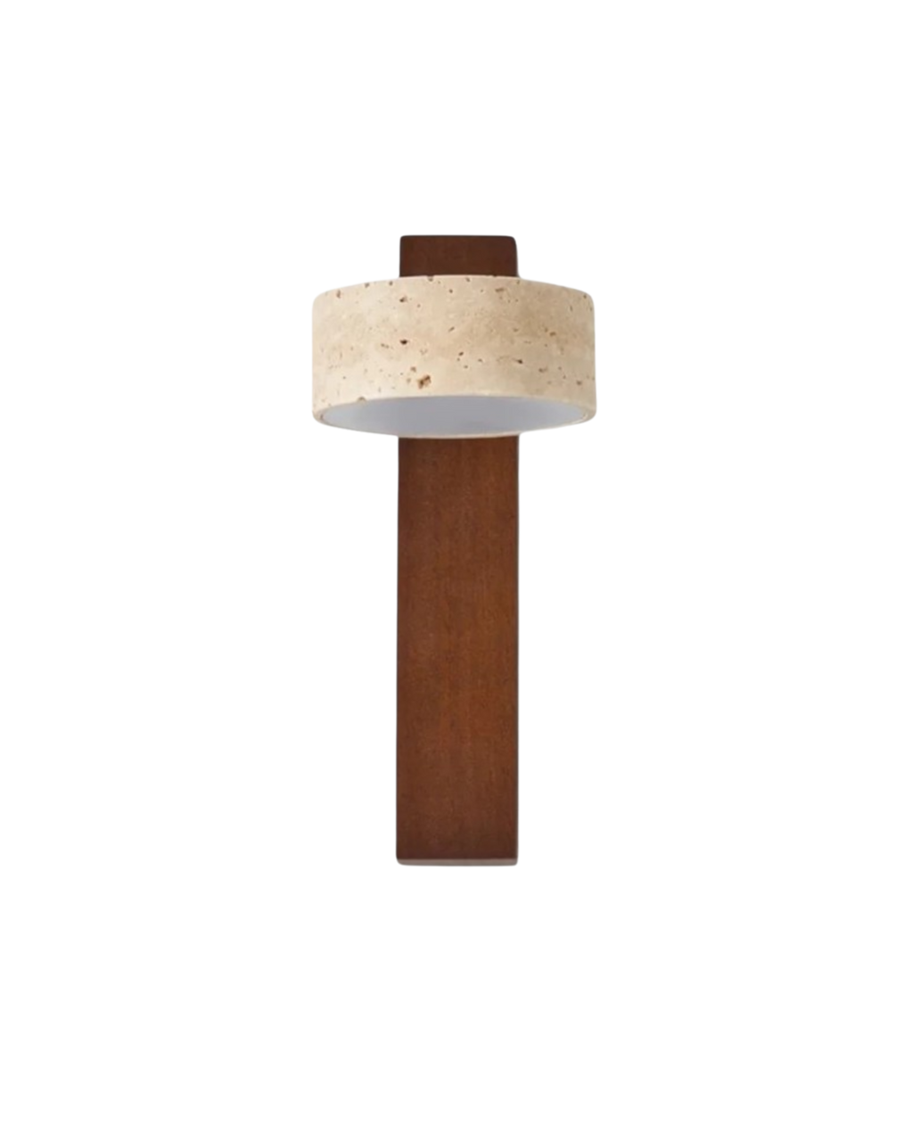 Travertine Wall Lamp | Modern Stone & Wood Sconce