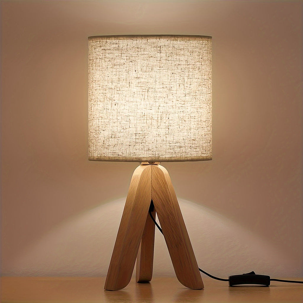 Nordic Wooden Tripod Table Lamp