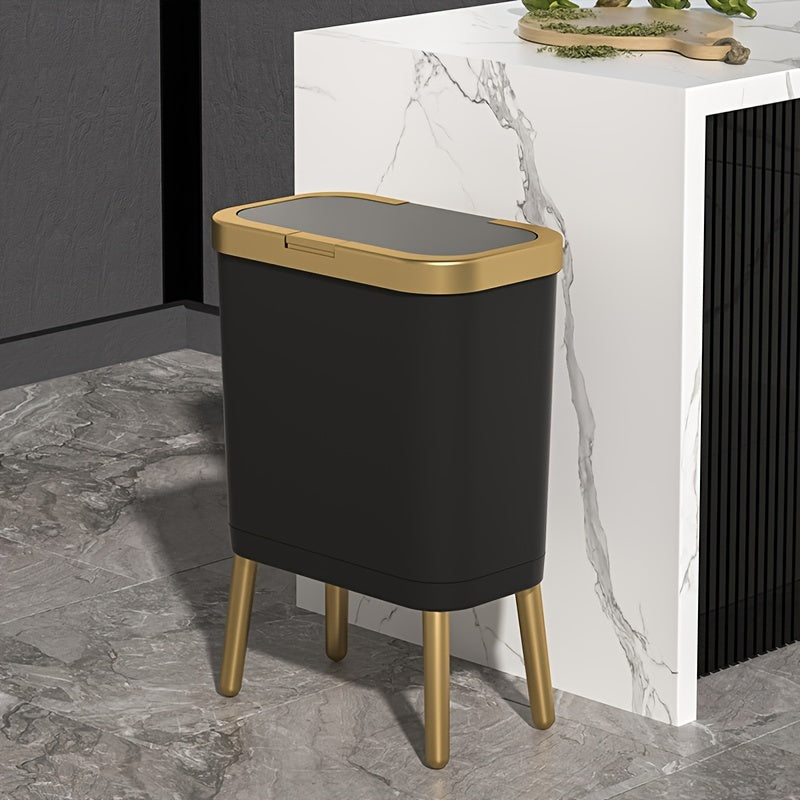 15L Modern Odour-Sealing Trash Can with Elevated Legs