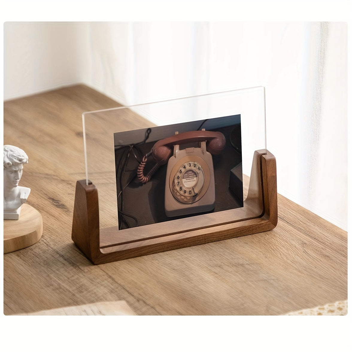 U-Shaped Acrylic & Wood Photo Frame