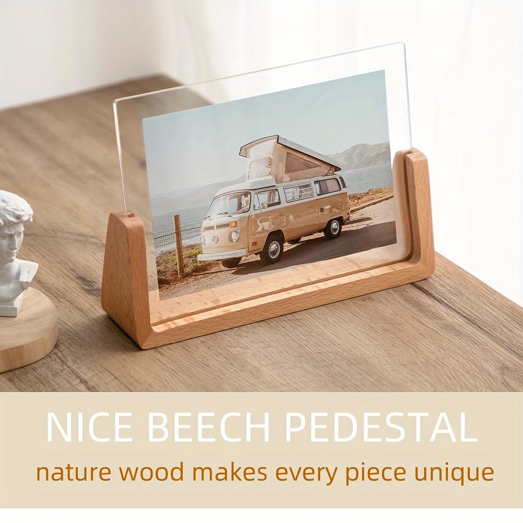 U-Shaped Acrylic & Wood Photo Frame