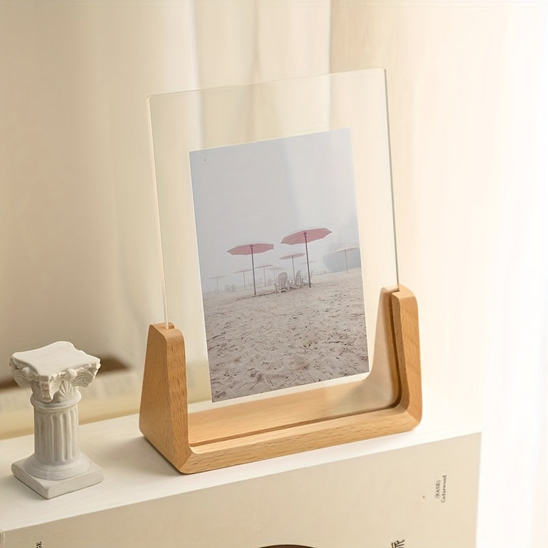 U-Shaped Acrylic & Wood Photo Frame