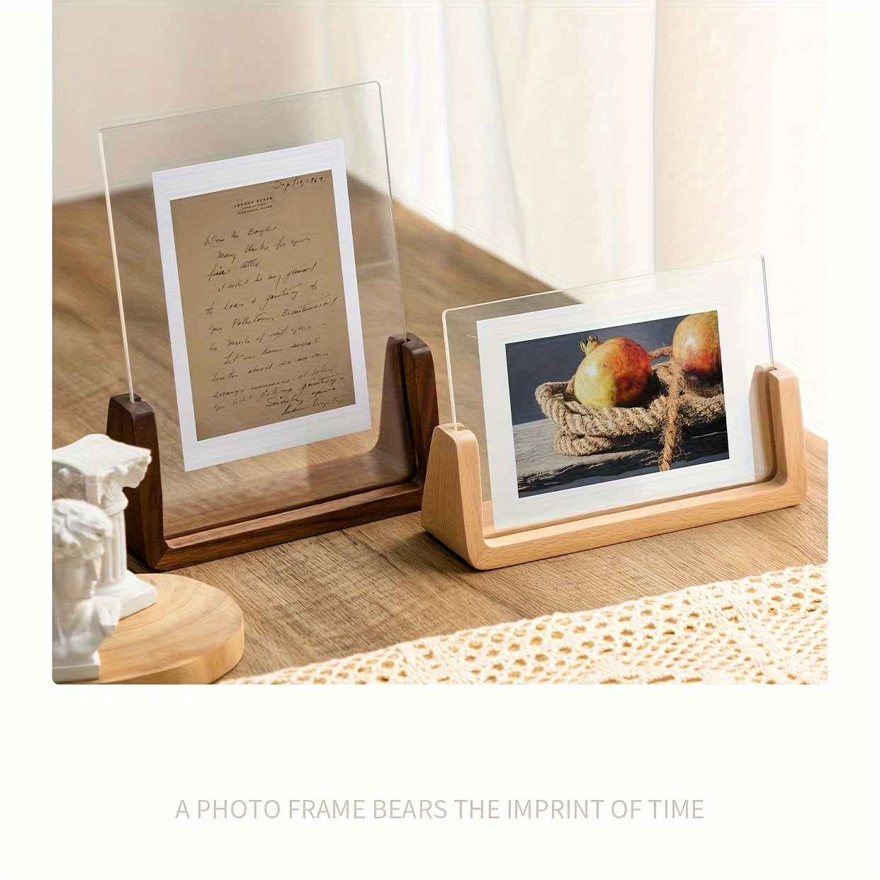 U-Shaped Acrylic & Wood Photo Frame