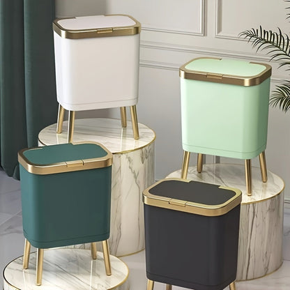 15L Modern Odour-Sealing Trash Can with Elevated Legs
