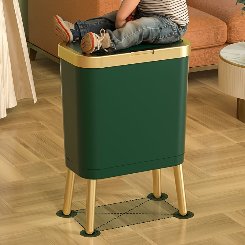 15L Modern Odour-Sealing Trash Can with Elevated Legs