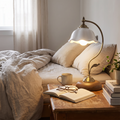 Vintage Goose Neck Table Lamp | Antique Brass USB Bedside Light