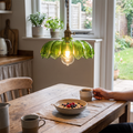 Vintage Flower Pendant Lamp | Coloured Glass Hanging Light