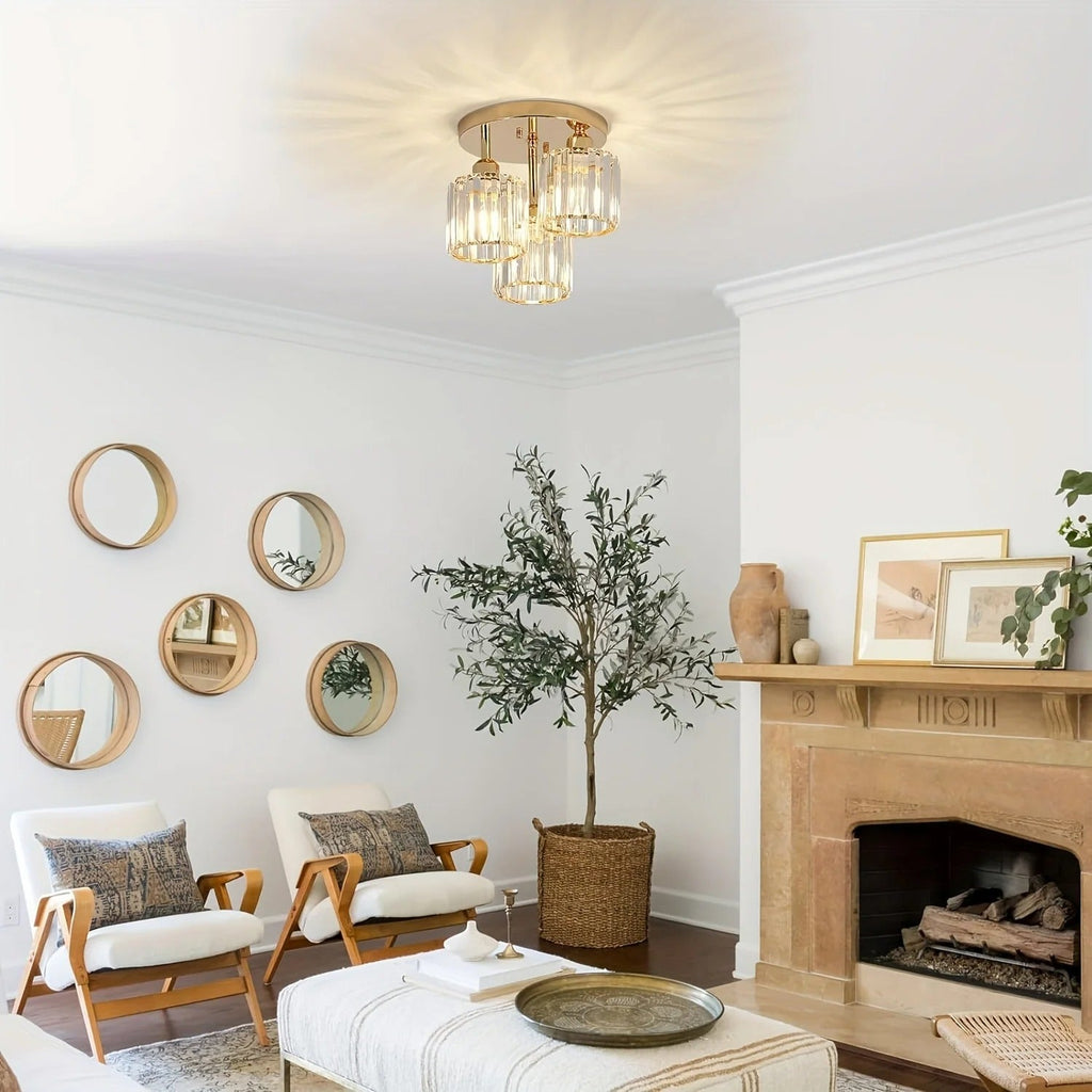 Modern Gold Luxury Crystal Ceiling Light